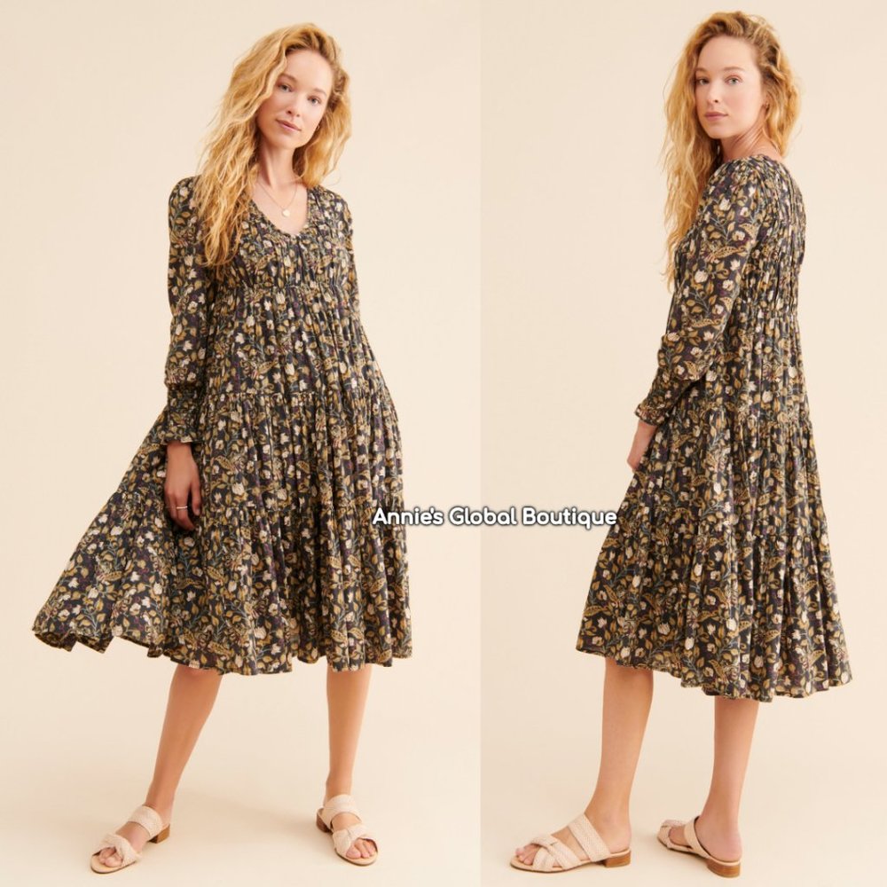 RARE NWT ANTHROPOLOGIE Let Me Be Odette Flounced Maxi Dress - Picture 13 of 16
